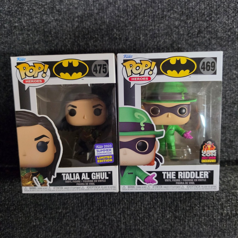 Funko Pop DC Heroes Talia Al Ghul 475 Riddler 469 Convention Exclusive Lot